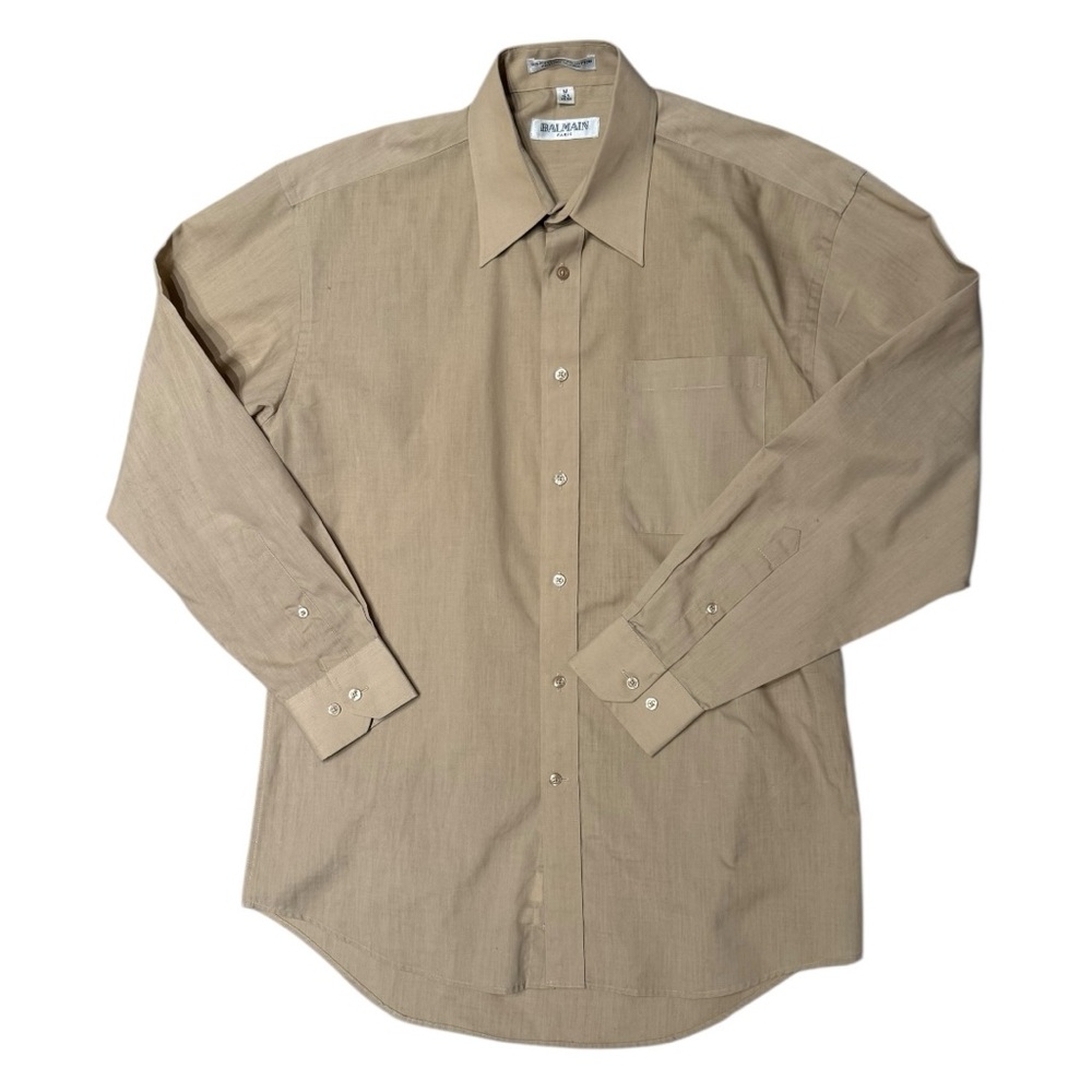 BALMAIN Paris Button-Up Shirt Beige